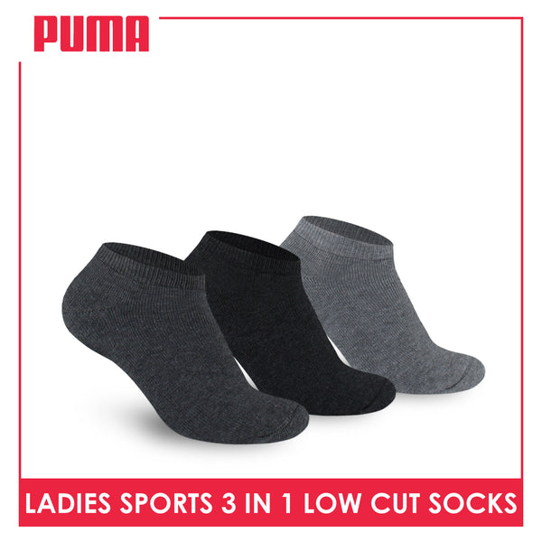 Puma Ladies' Cotton Thick Sports Low Cut Socks 3 pairs in a pack PLSKG12