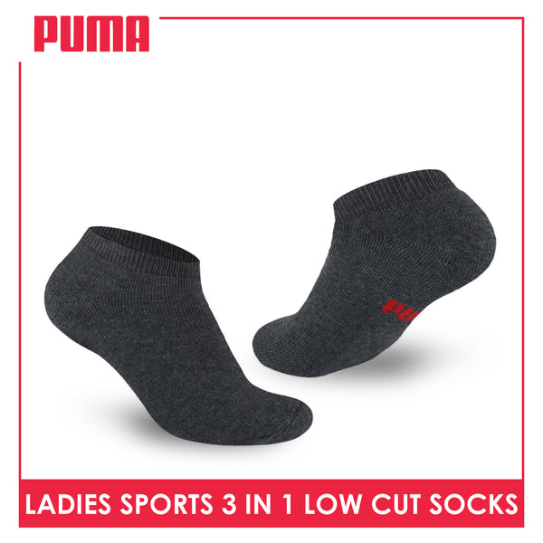 Puma Ladies' Cotton Thick Sports Low Cut Socks 3 pairs in a pack PLSKG12