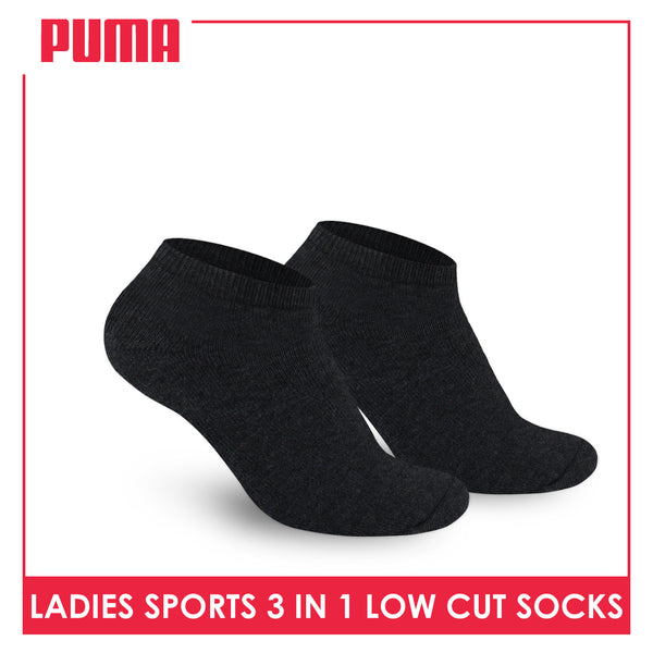 Puma Ladies' Cotton Thick Sports Low Cut Socks 3 pairs in a pack PLSKG12