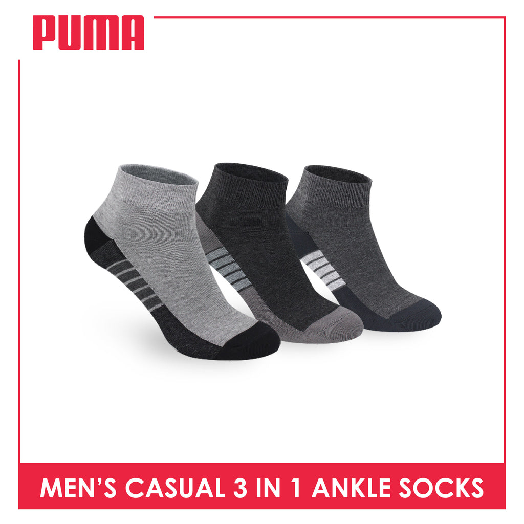 Puma Men's Cotton Lite Thin Casual Ankle Socks 3 pairs in a pack PMCKG11
