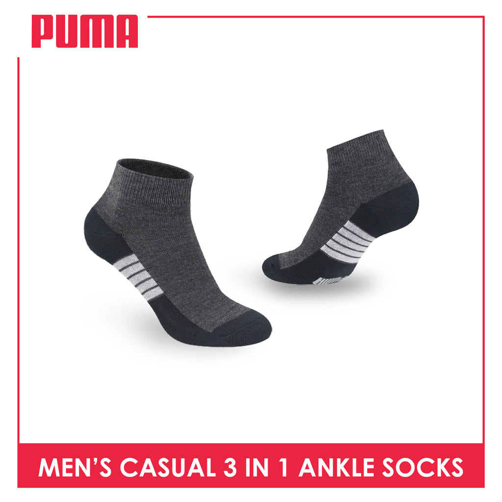 Puma Men's Cotton Lite Thin Casual Ankle Socks 3 pairs in a pack PMCKG11