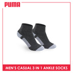 Puma Men's Cotton Lite Thin Casual Ankle Socks 3 pairs in a pack PMCKG12