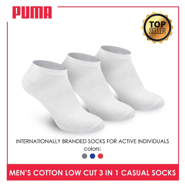 Puma Men's Cotton Lite Thin Casual Low Cut Socks 3 pairs in a pack PMCKG3