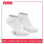 Puma Men's Cotton Lite Thin Casual Low Cut Socks 3 pairs in a pack PMCKG3