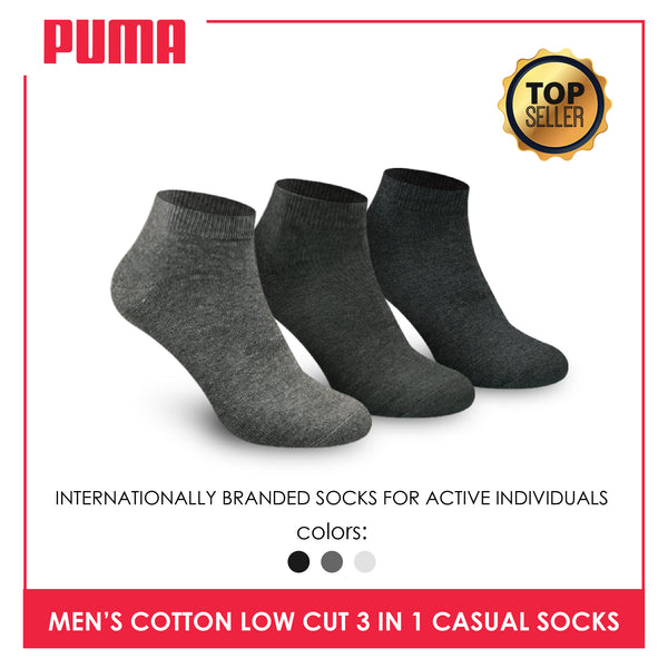 Puma Men's Cotton Lite Thin Casual Low Cut Socks 3 pairs in a pack PMCKG3