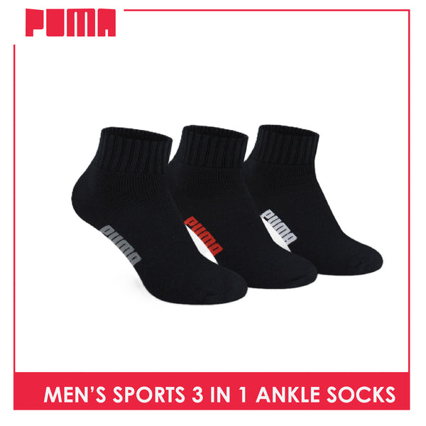 Puma Men's Cotton Thick Sports Ankle Socks 3 pairs in a pack PMSKG12