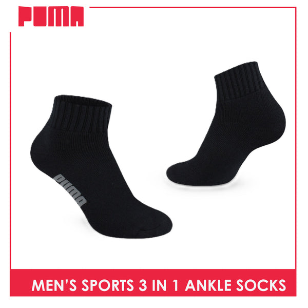 Puma Men's Cotton Thick Sports Ankle Socks 3 pairs in a pack PMSKG12