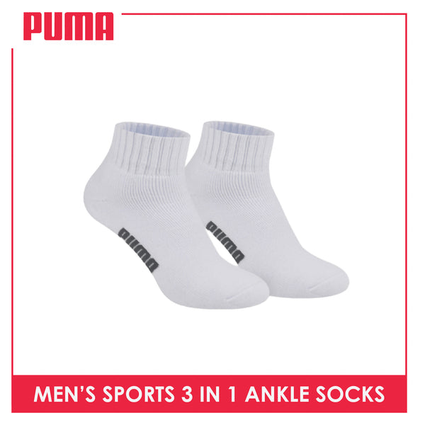 Puma Men's Cotton Thick Sports Ankle Socks 3 pairs in a pack PMSKG12
