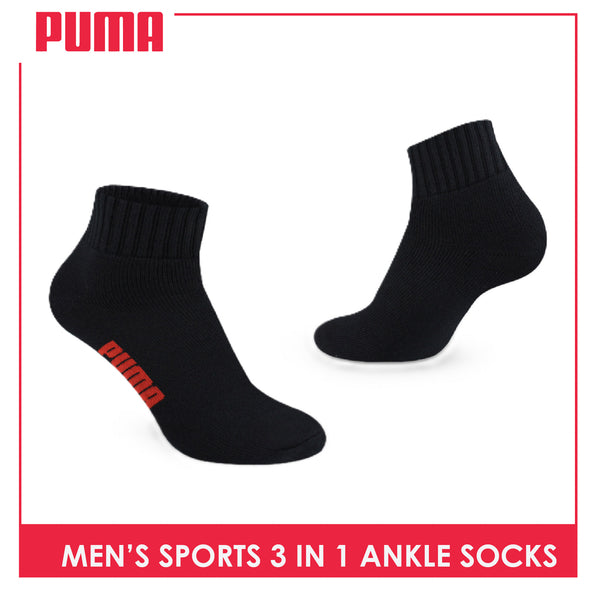 Puma Men's Cotton Thick Sports Ankle Socks 3 pairs in a pack PMSKG12