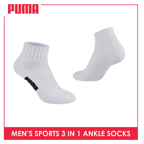 Puma Men's Cotton Thick Sports Ankle Socks 3 pairs in a pack PMSKG12