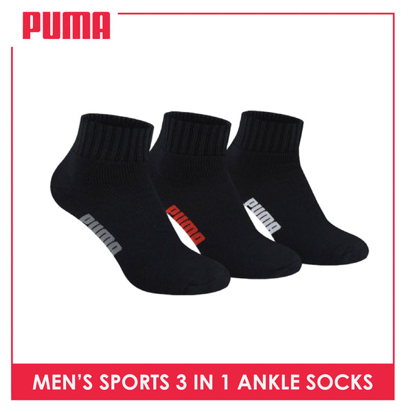 Puma Men's Cotton Thick Sports Ankle Socks 3 pairs in a pack PMSKG12