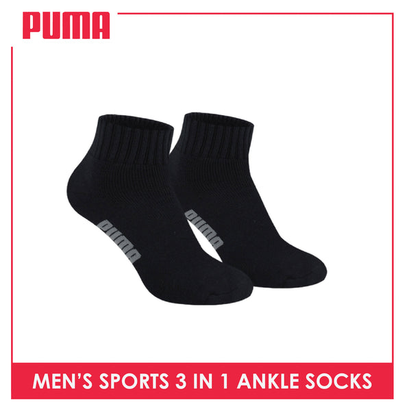 Puma Men's Cotton Thick Sports Ankle Socks 3 pairs in a pack PMSKG12