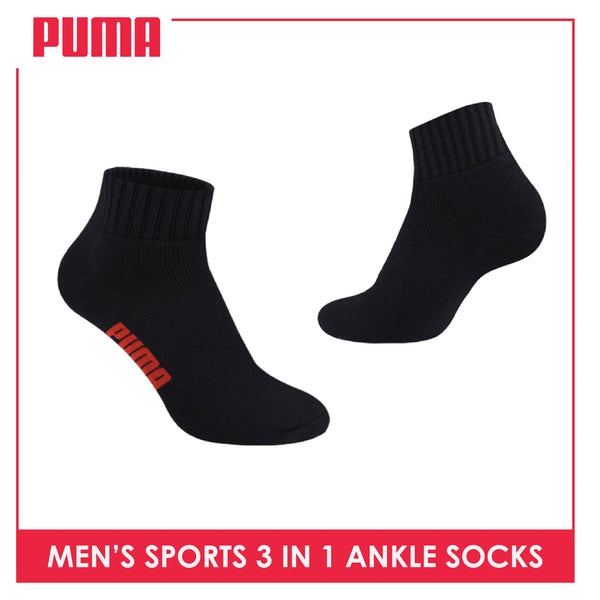 Puma Men's Cotton Thick Sports Ankle Socks 3 pairs in a pack PMSKG12