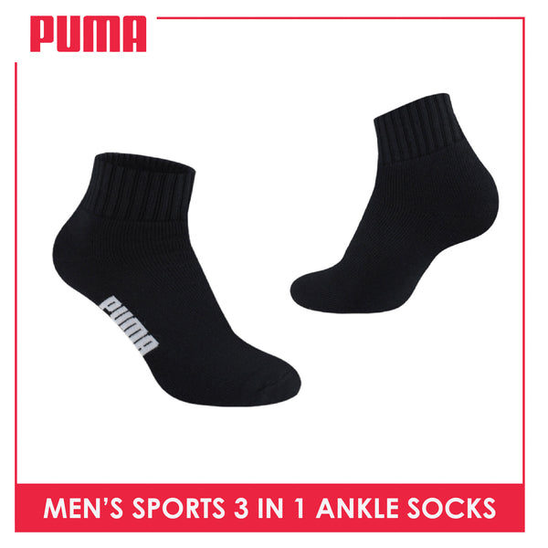 Puma Men's Cotton Thick Sports Ankle Socks 3 pairs in a pack PMSKG12