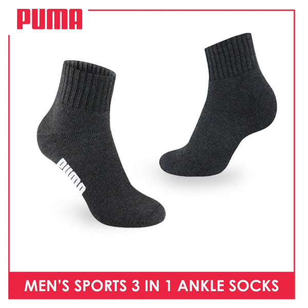 Puma Men's Cotton Thick Sports Ankle Socks 3 pairs in a pack PMSKG12