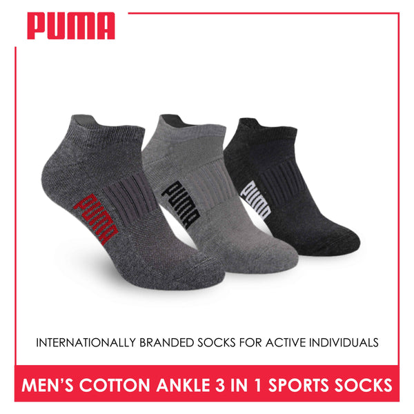 Puma Men's Cotton Thick Sports Ankle Socks 3 pairs in a pack PMSKG14