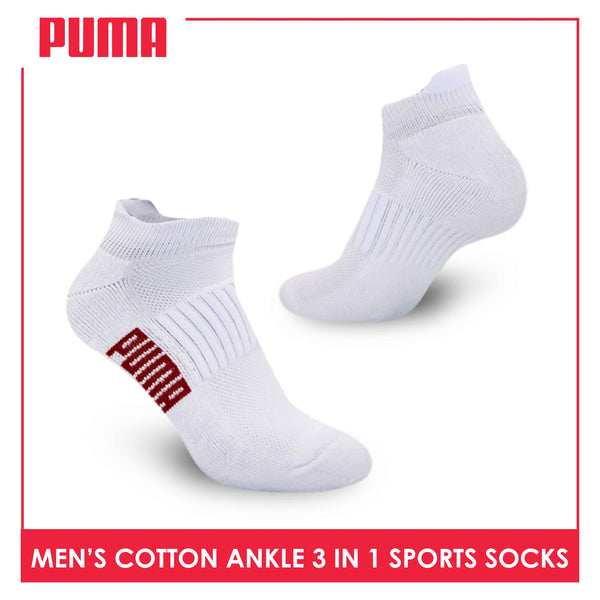 Puma Men's Cotton Thick Sports Ankle Socks 3 pairs in a pack PMSKG14