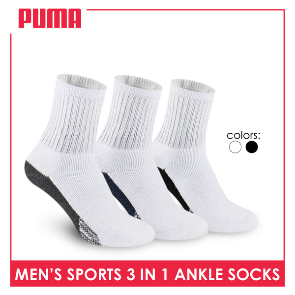 Puma Men's Thick Sports Ankle Socks 3 pairs in a pack PMSKG15