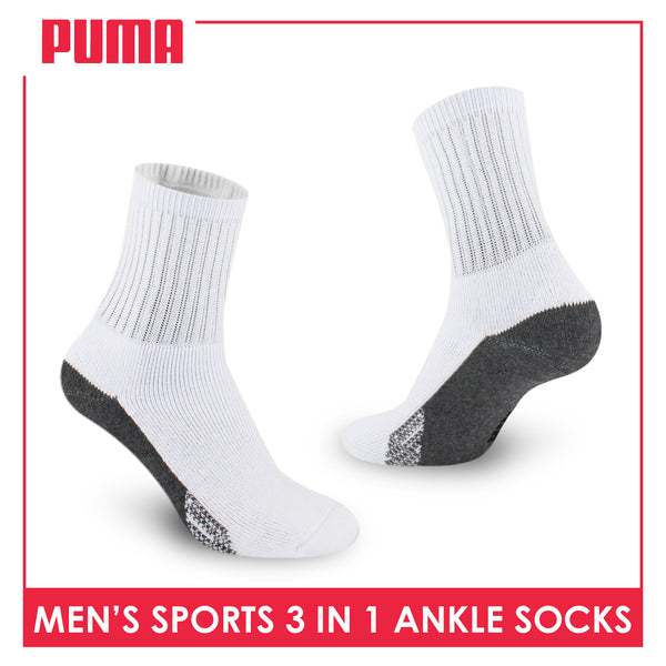 Puma Men's Thick Sports Ankle Socks 3 pairs in a pack PMSKG15