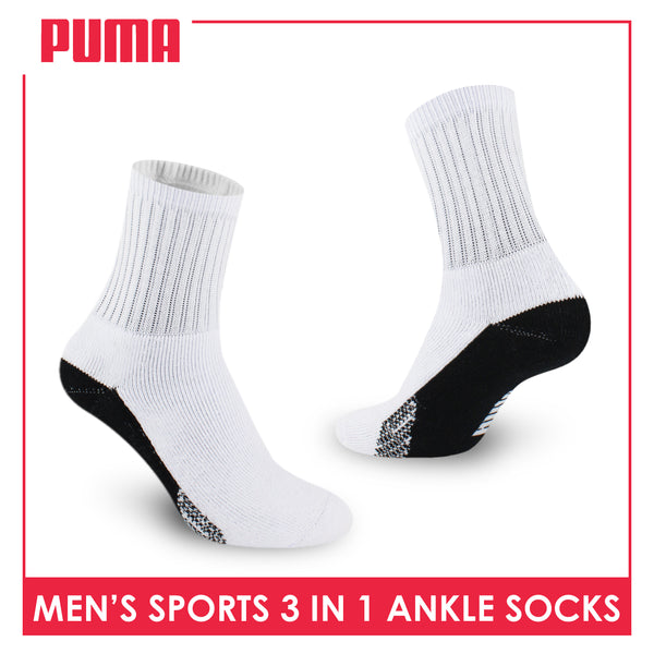 Puma Men's Thick Sports Ankle Socks 3 pairs in a pack PMSKG15