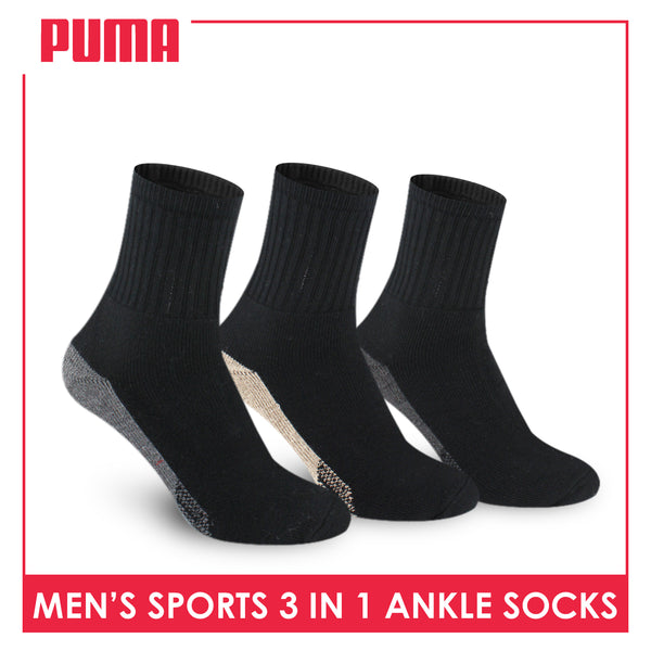 Puma Men's Thick Sports Ankle Socks 3 pairs in a pack PMSKG15