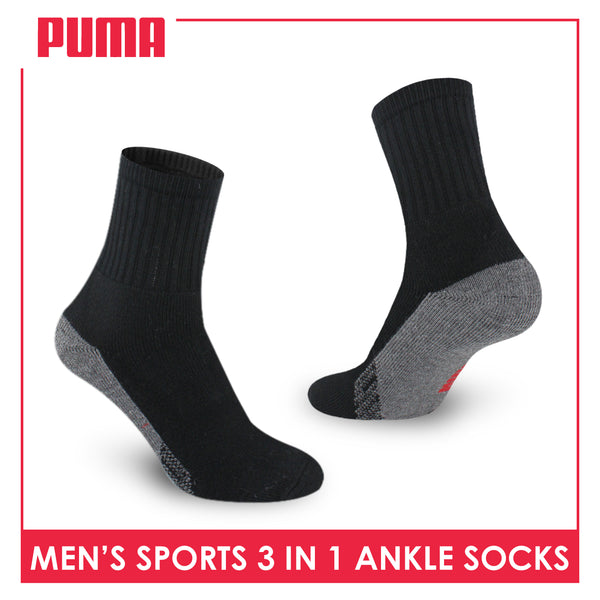 Puma Men's Thick Sports Ankle Socks 3 pairs in a pack PMSKG15