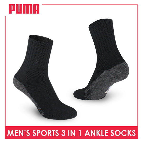 Puma Men's Thick Sports Ankle Socks 3 pairs in a pack PMSKG15