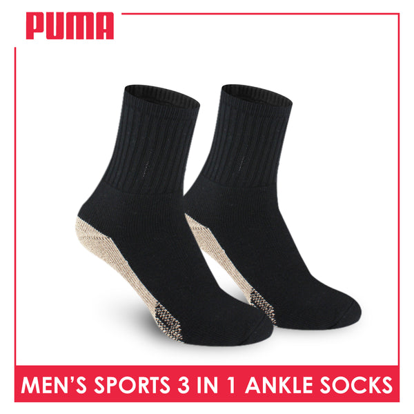 Puma Men's Thick Sports Ankle Socks 3 pairs in a pack PMSKG15