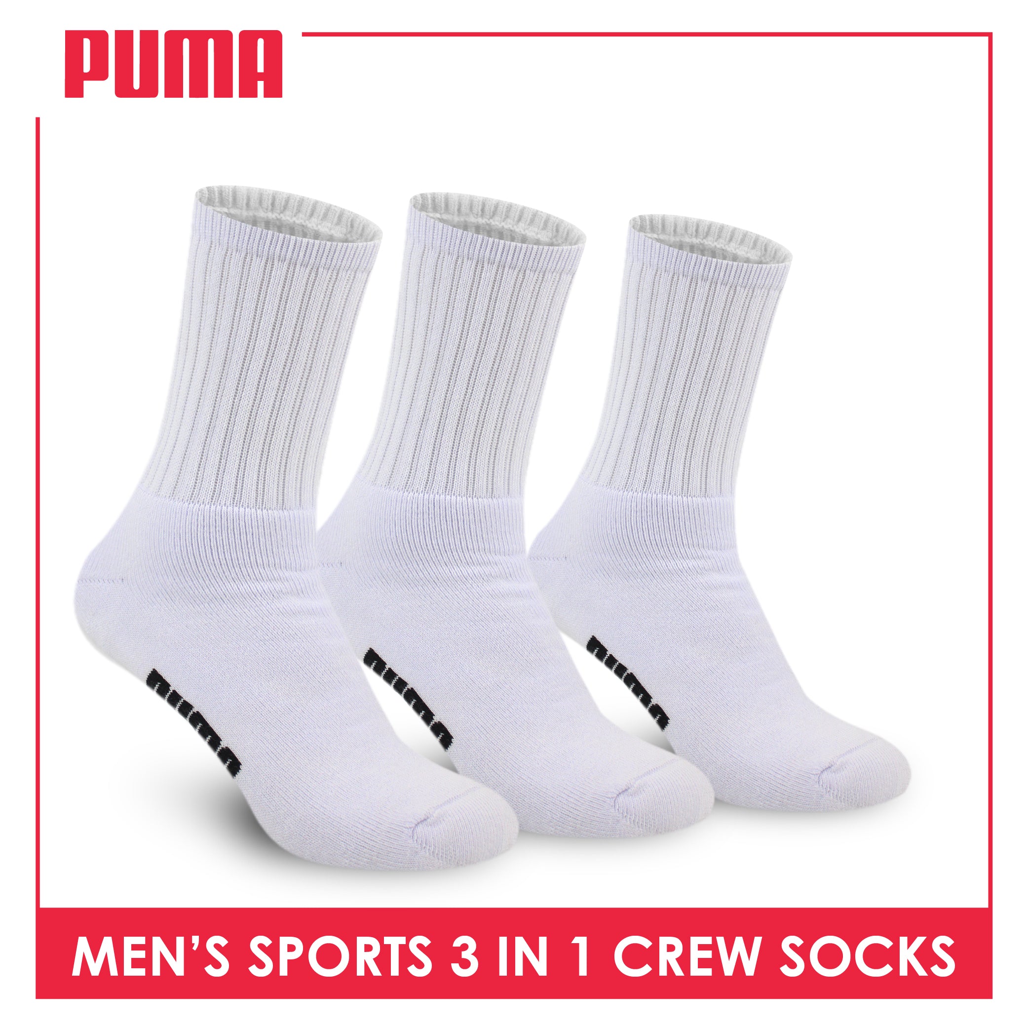 Puma Men’s Thick Sports Crew Socks 3 pairs in a pack PMSKG16
