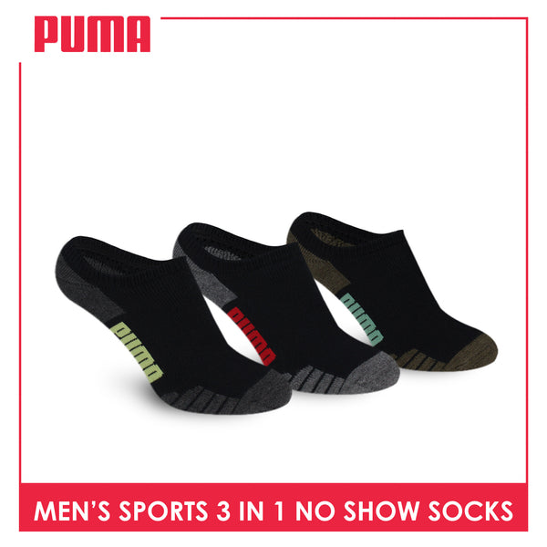 Puma Men's Cotton Thick Sports No Show Socks 3 pairs in a pack PMSKG17