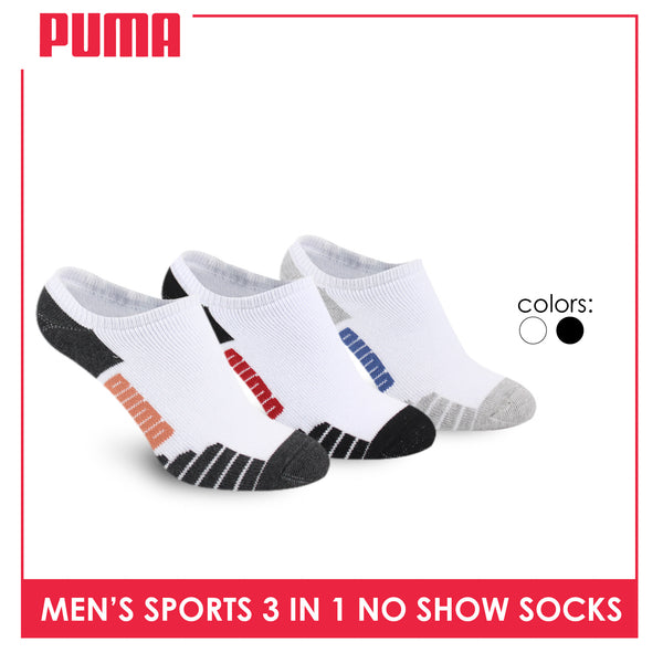 Puma Men's Cotton Thick Sports No Show Socks 3 pairs in a pack PMSKG17