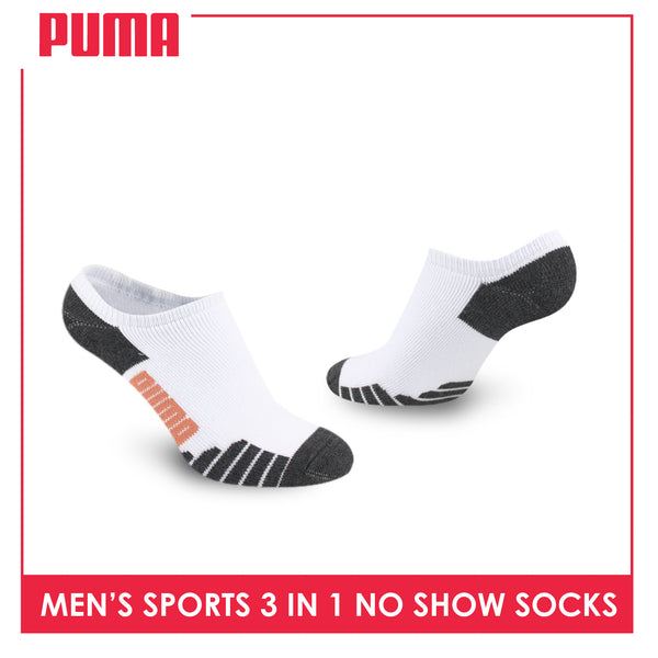 Puma Men's Cotton Thick Sports No Show Socks 3 pairs in a pack PMSKG17