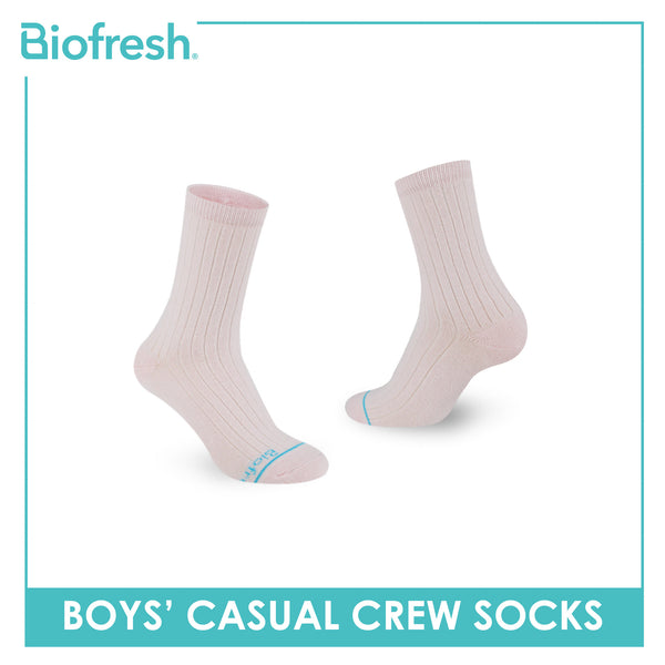 Biofresh Boys’ Antimicrobial Cotton Thin Casual Crew Socks 1 pair in 1 pack RBC531