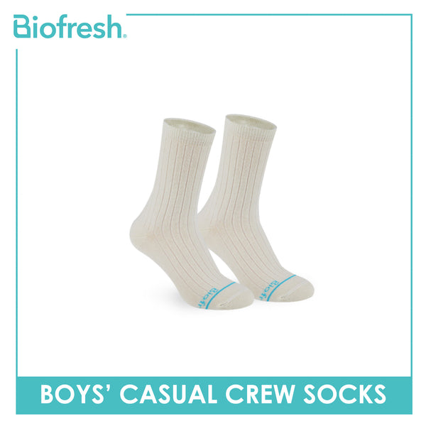 Biofresh Boys’ Antimicrobial Cotton Thin Casual Crew Socks 1 pair in 1 pack RBC531