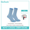 Biofresh Boys’ Antimicrobial Cotton Thin Casual Crew Socks 1 pair in 1 pack RBC531