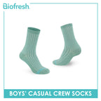 Biofresh Boys’ Antimicrobial Cotton Thin Casual Crew Socks 1 pair in 1 pack RBC531