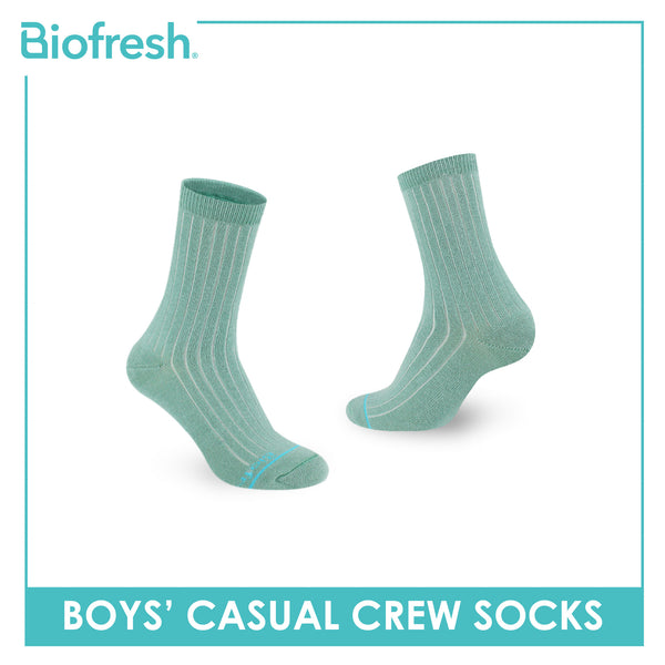 Biofresh Boys’ Antimicrobial Cotton Thin Casual Crew Socks 1 pair in 1 pack RBC531