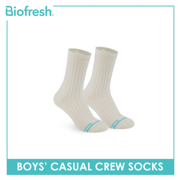 Biofresh Boys’ Antimicrobial Cotton Thin Casual Crew Socks 1 pair in 1 pack RBC531
