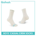 Biofresh Boys’ Antimicrobial Cotton Thin Casual Crew Socks 1 pair in 1 pack RBC531