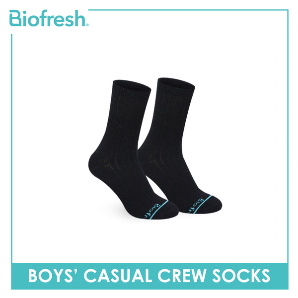 Biofresh Boys’ Antimicrobial Cotton Thin Casual Crew Socks 1 pair in 1 pack RBC531