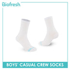 Biofresh Boys’ Antimicrobial Cotton Thin Casual Crew Socks 1 pair in 1 pack RBC531
