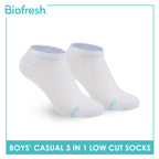Biofresh Boys’ Antimicrobial Cotton Lite Thin Casual Low Cut Socks 3 pairs in a pack RBCKG54