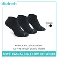 Biofresh Boys’ Antimicrobial Cotton Lite Thin Casual Low Cut Socks 3 pairs in a pack RBCKG54