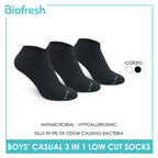 Biofresh Boys’ Antimicrobial Cotton Lite Thin Casual Low Cut Socks 3 pairs in a pack RBCKG54