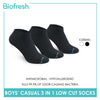 Biofresh Boys’ Antimicrobial Cotton Lite Casual Low Cut Socks 3 pairs in a pack RBCKG54