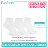 Biofresh Girls’ Antimicrobial Cotton Lite Casual Ankle Socks 3 pairs in 1 pack RGCKG70