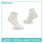 Biofresh Ladies' Antimicrobial Cotton Lite Thin Casual Ankle Socks 1 pair in 1 pack RLC532