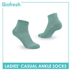 Biofresh Ladies' Antimicrobial Cotton Lite Thin Casual Ankle Socks 1 pair in 1 pack RLC532