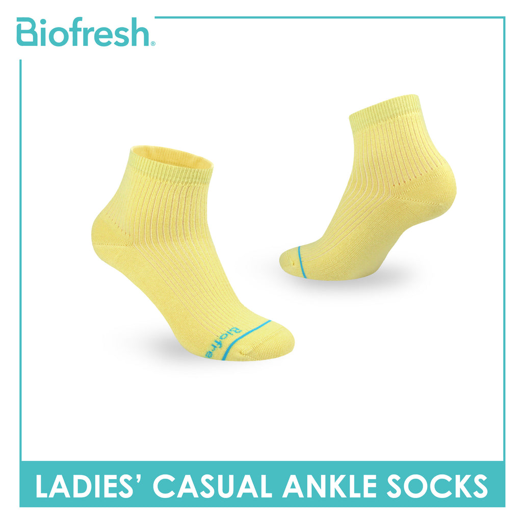 Biofresh Ladies' Antimicrobial Cotton Lite Thin Casual Ankle Socks 1 pair in 1 pack RLC532