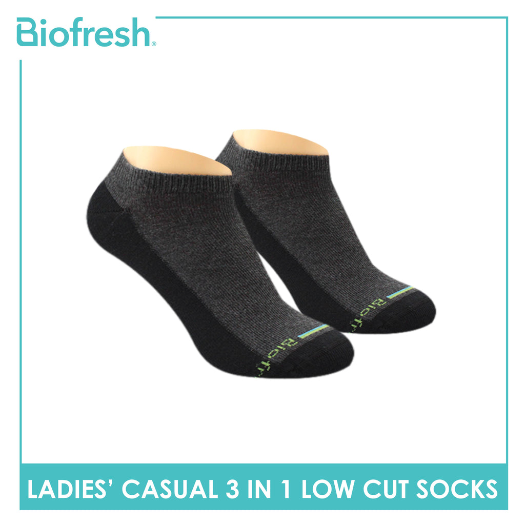 Biofresh Ladies Cotton Low Cut Thin Casual Socks 3 pairs in a pack RLCKG38